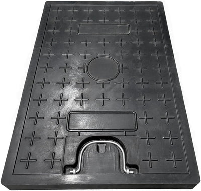Tapa fibra vidrio 24x16pulg FRP antiderrap tanque séptico