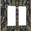 Cubiertas interruptor luz diseño floral morris negro doble salida