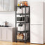 Estante cocina 5 niveles metal ajustable con ruedas