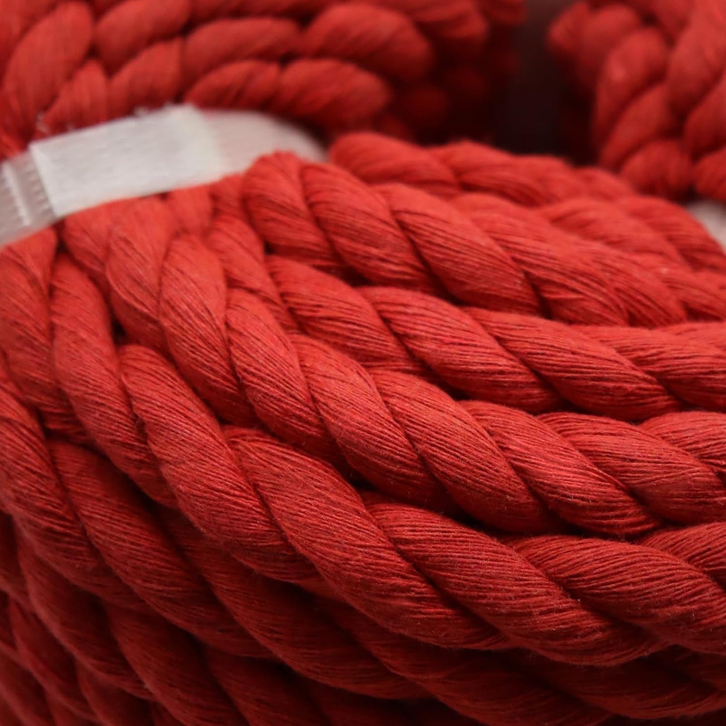 Cuerda algodón roja 1/2" x100pies gruesa decoración
