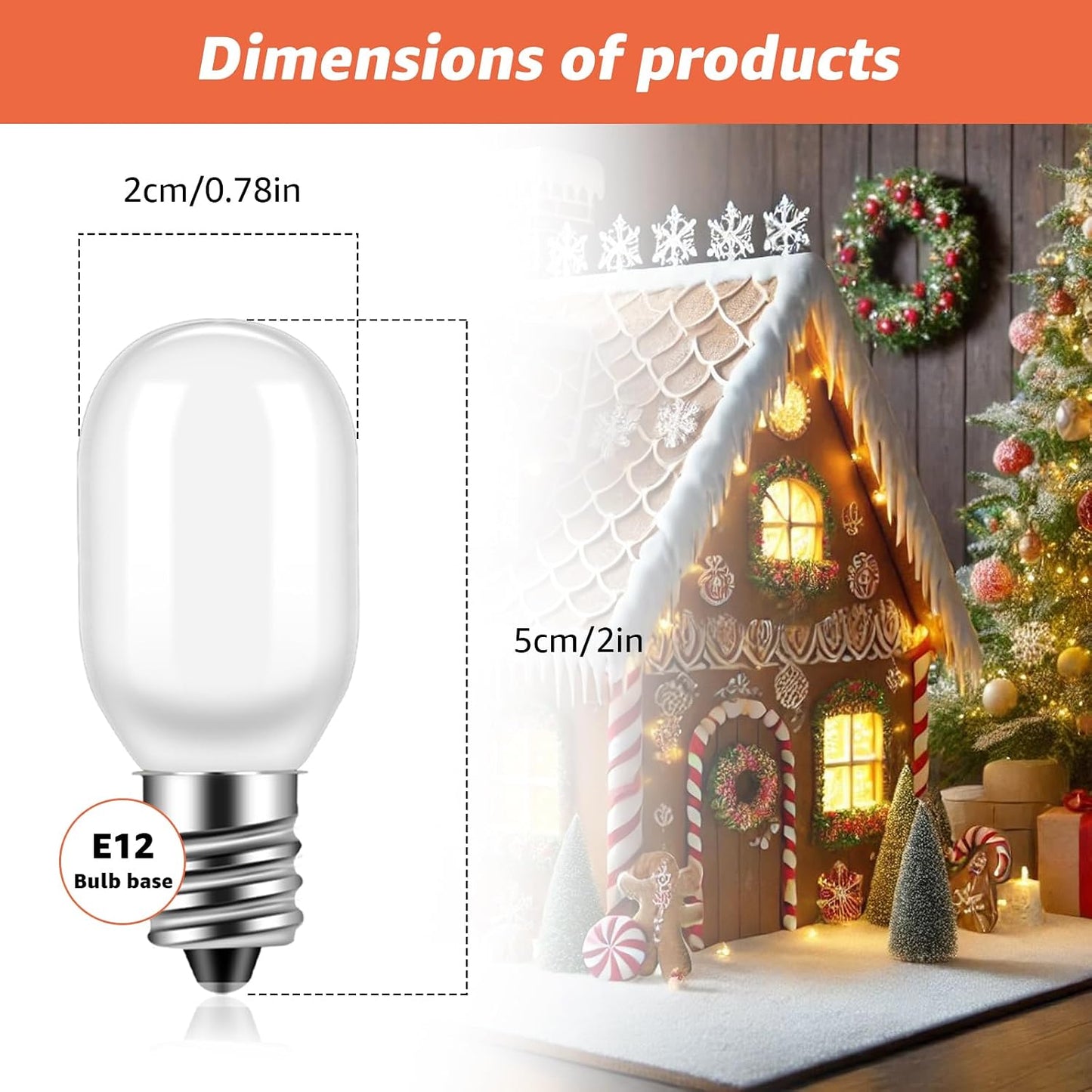 24 Bombillas LED T20 E12 0.7W 120V para Navidad