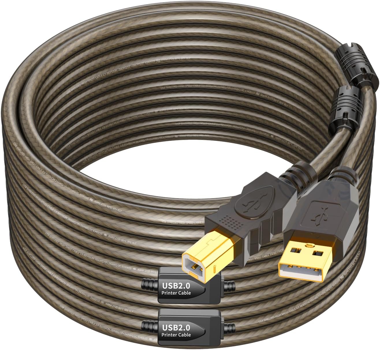 Cable USB 2.0 80pies activo para impresora escáner fax