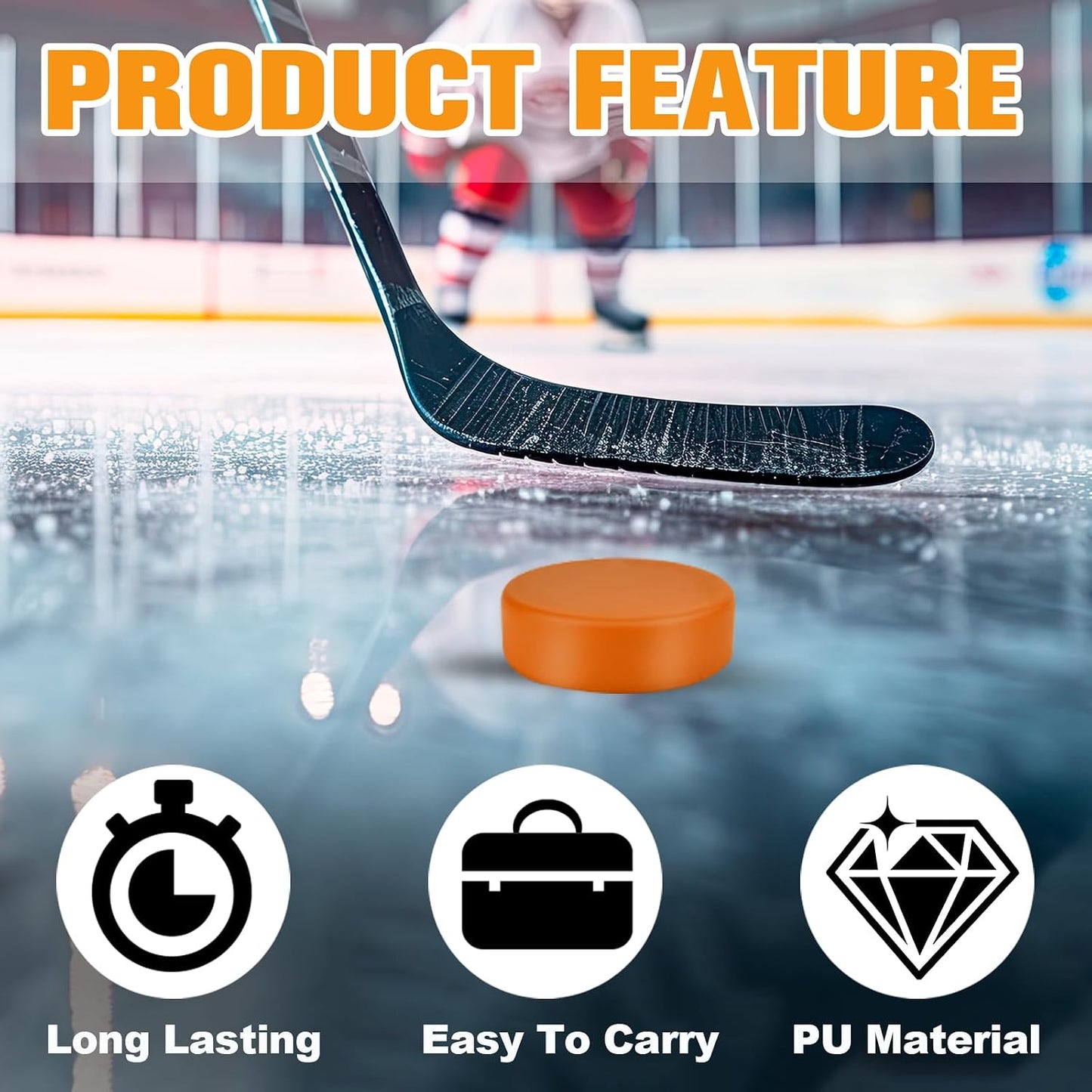 6 Pzas Puck Hockey Foam 3pulg con Bolsa Malla para Adultos
