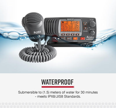 Radio VHF marina fijo con GPS 25W pantalla LCD negro/gris