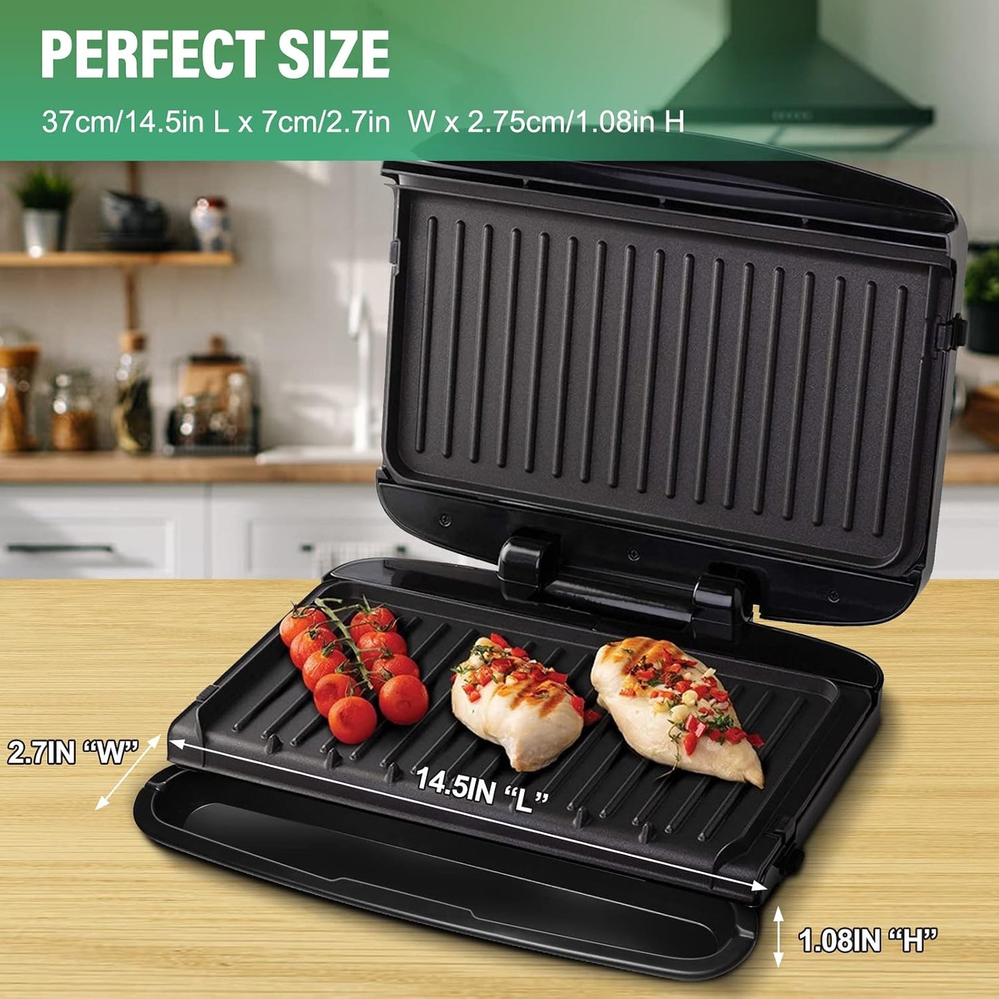 Bandeja goteo repuesto George Foreman 14.5pulg fácil limpieza