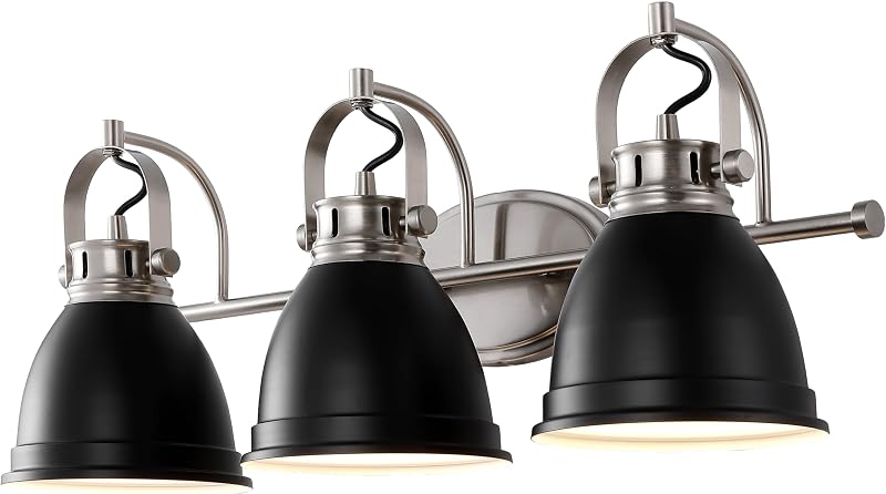 Lámpara LED tocador 25.5" 3 luces ajustable negro/níquel