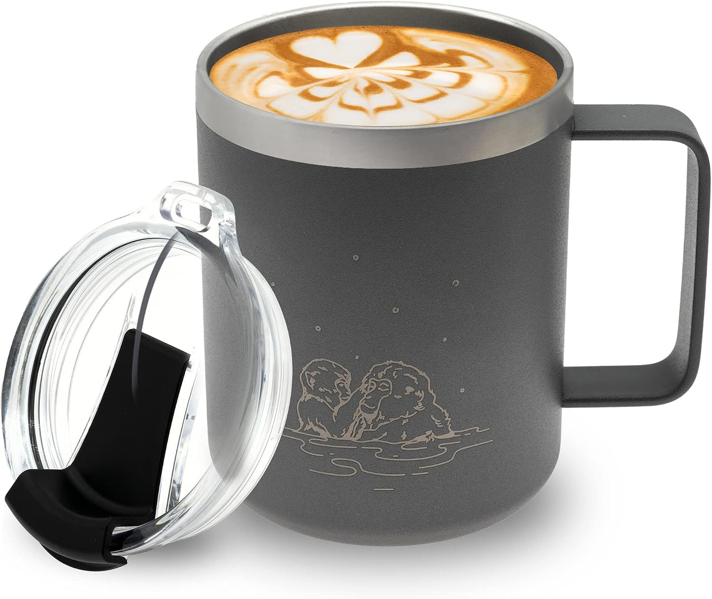 Vaso térmico acero inox 12oz con asa y tapa