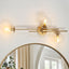 Apliques dorados de pared 3 luces vidrio transparente para