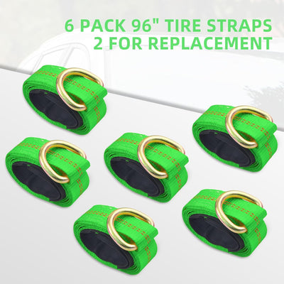 Correas amarre auto 96" set 6 con trinquetes