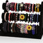 Soporte pulseras 3 niveles terciopelo negro organizador joyas