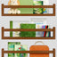 Estantería flotante madera oscura para dormitorio niños