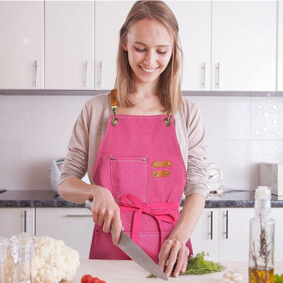 Delantal mujer cocina lona bolsillos ajustable barbacoa