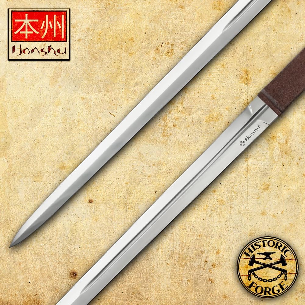 Espada ancha acero 1065 cuero funda 57pulg