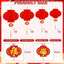 60 Linternas papel chino rojas redondas colgantes decoración
