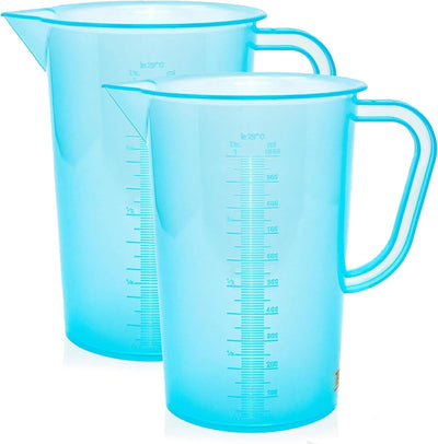 Jarra medidora 1L color azul graduado pack 2