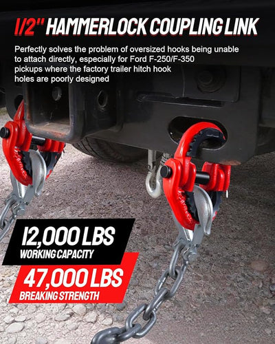 2 Conector cadena remolque G80 12000lb comp Ford F-250