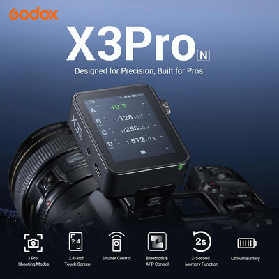 Transmisor flash inalámbrico X3 Pro-N 656pies LCD