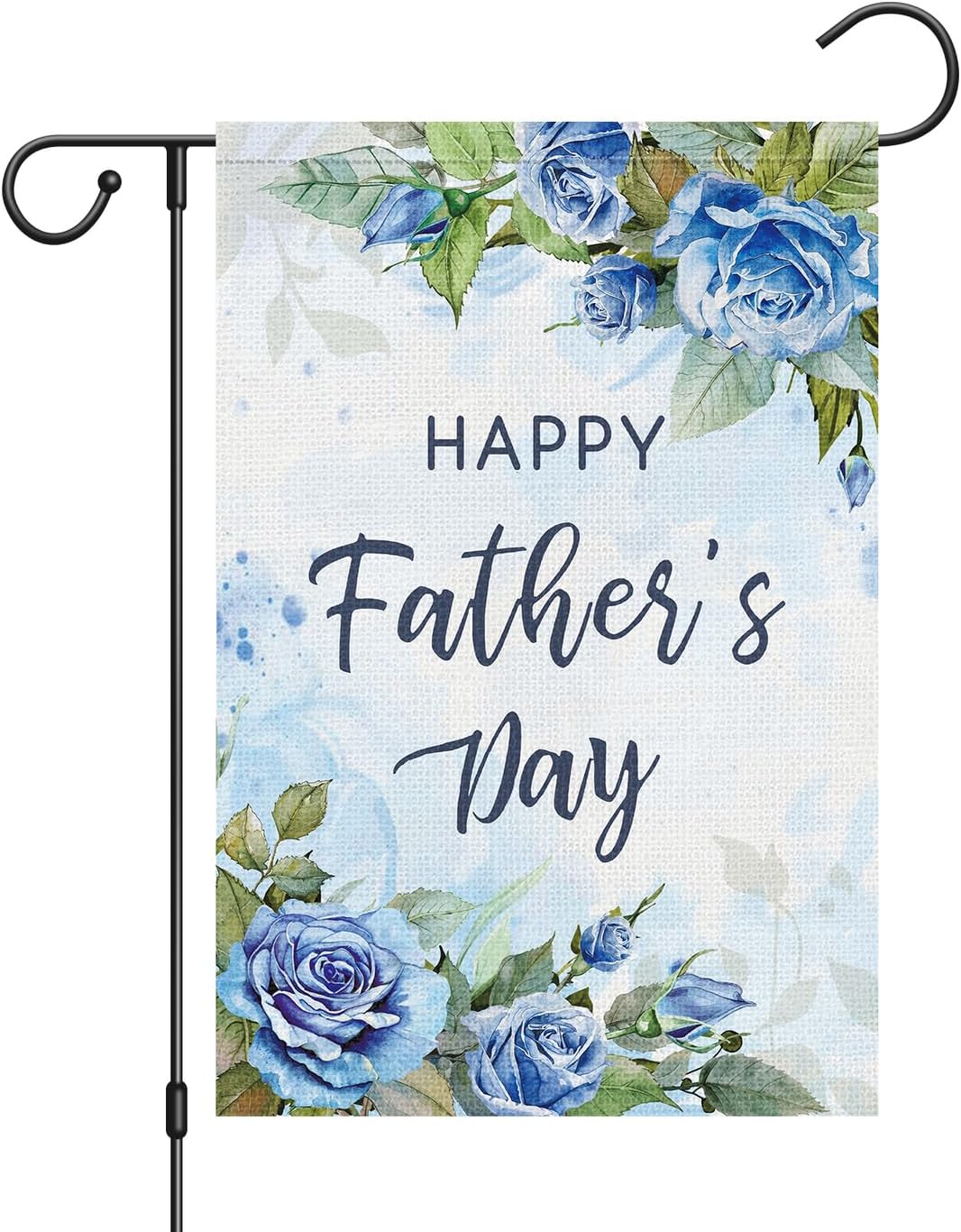 Bandera jardín doble cara azul floral 12x18"