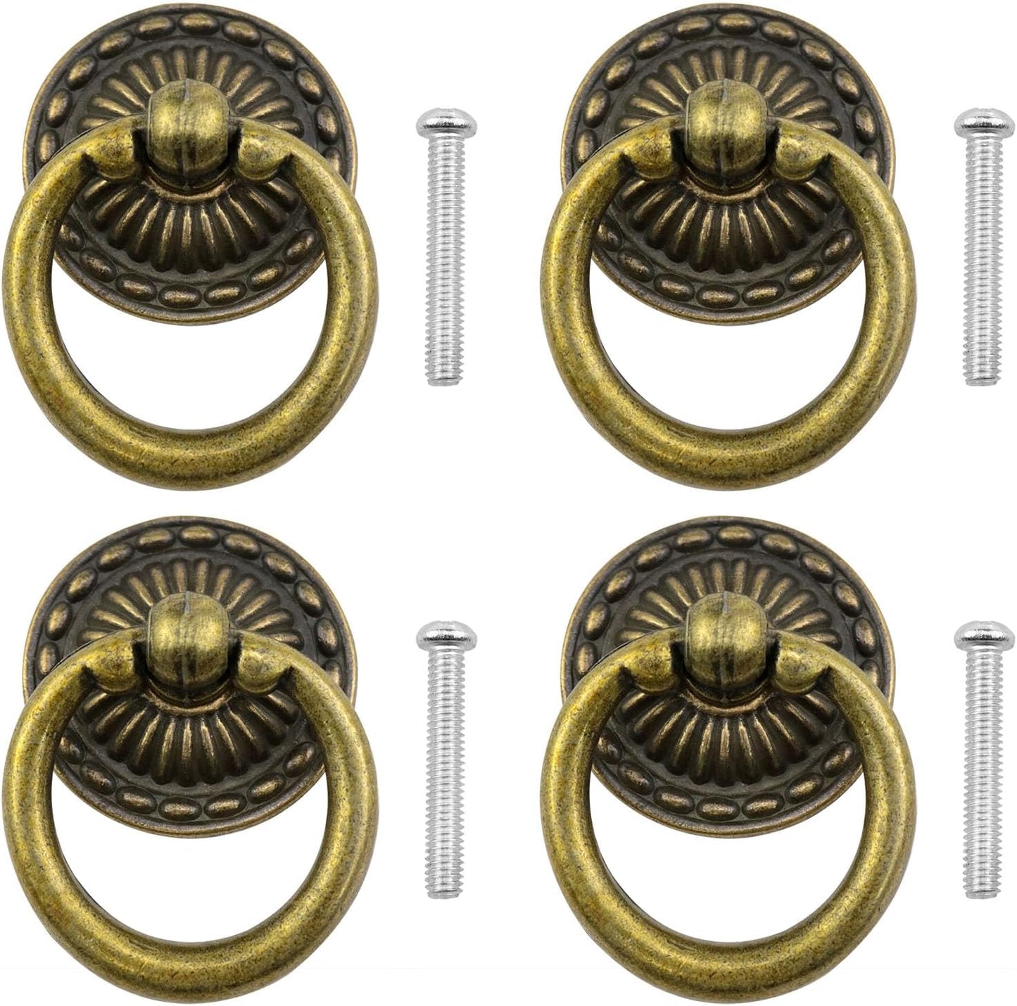 Pomo vintage cobre europeo para cajón 4 Uds