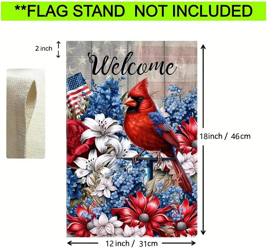 Bandera 4 de Julio 12x18pulg doble cara jardín decoración