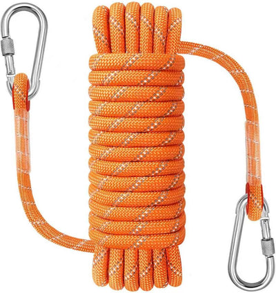 Kit cuerda escalada estática 1/2" x32pies 18kN naranja