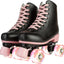 Patines niñas con luces doble fila negro rosa