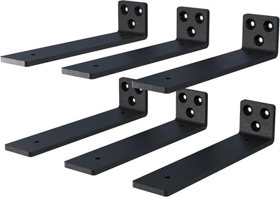Soportes estante flotante 6pulg acero negro comp 6 Pzas