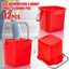 12 Pzas Cubos Desinfectantes Plástico 3qt Rojo