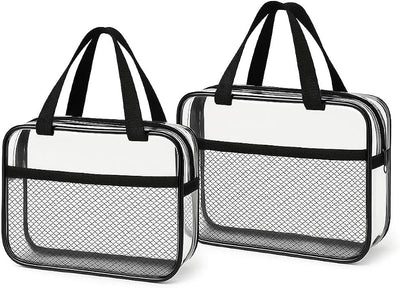 Bolsas aseo transparente TSA 3 pzas kit organizador PVC impermeable