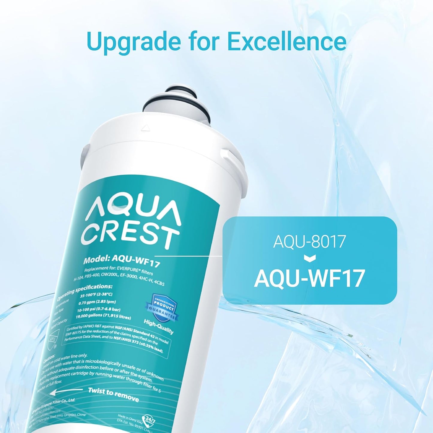 Filtro agua fregadero repuesto Everpure NSF/ANSI 42