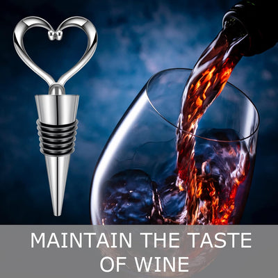 Tapón de vino reutilizable forma corazón para botellas