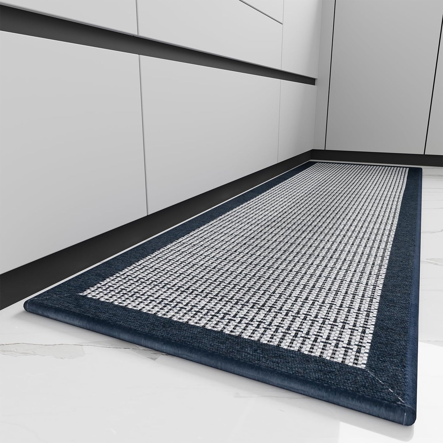 Tapete cocina antiderrap goma 20x47" azul
