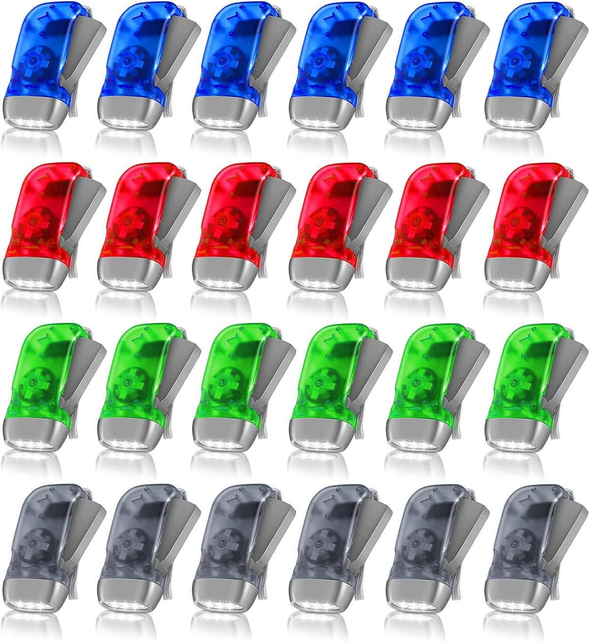 Linterna manivela 24pzas sin batería 3 LED camping coche