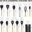 Juego utensilios cocina silicona antiadherente negro