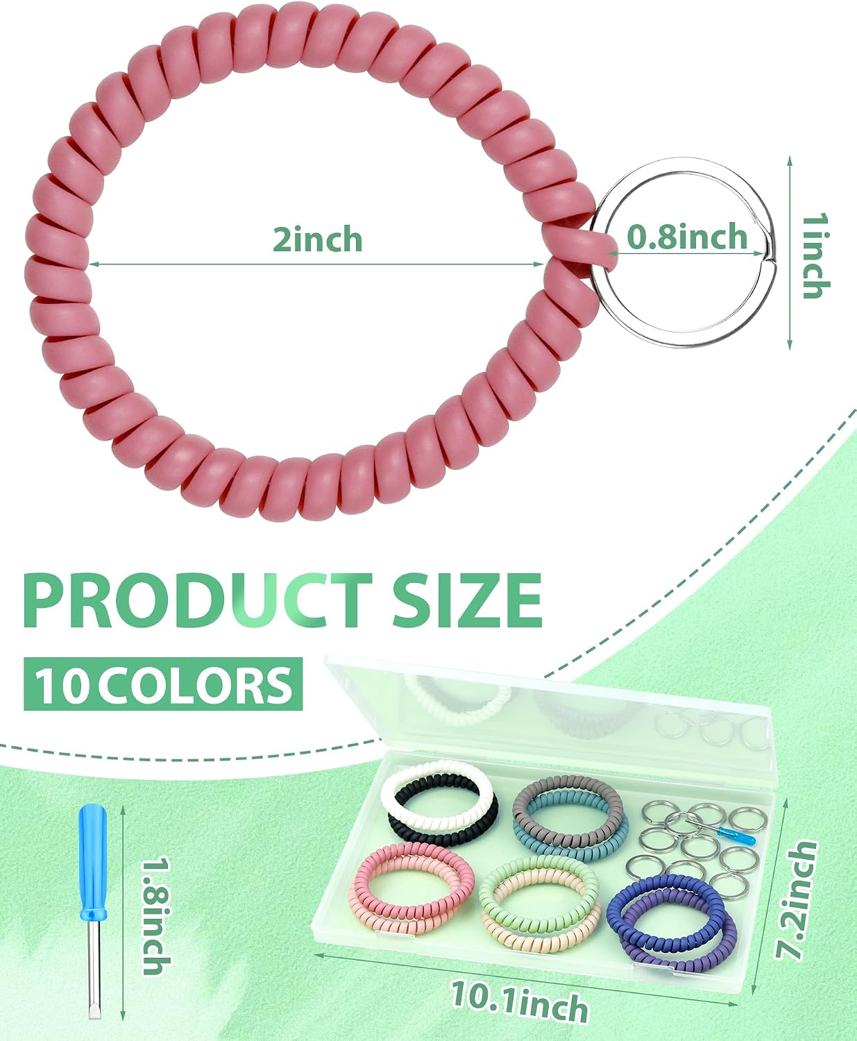 Pulsera llavero elástica portador llaves 10 pzas