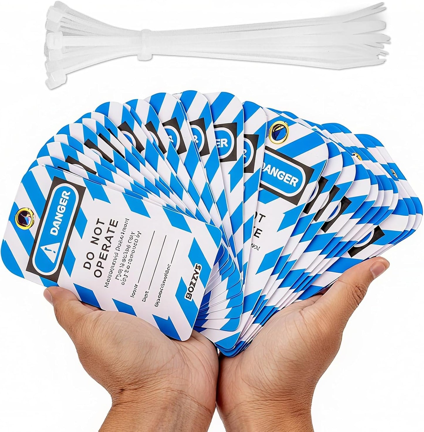 Etiquetas LOTO PVC regrabables con lazos 30 pzas