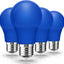 4 Pzas Bombilla LED Azul A19 E26 para Fiesta Hogar