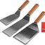 Juego espátulas acero inox para parrilla con mango espiga