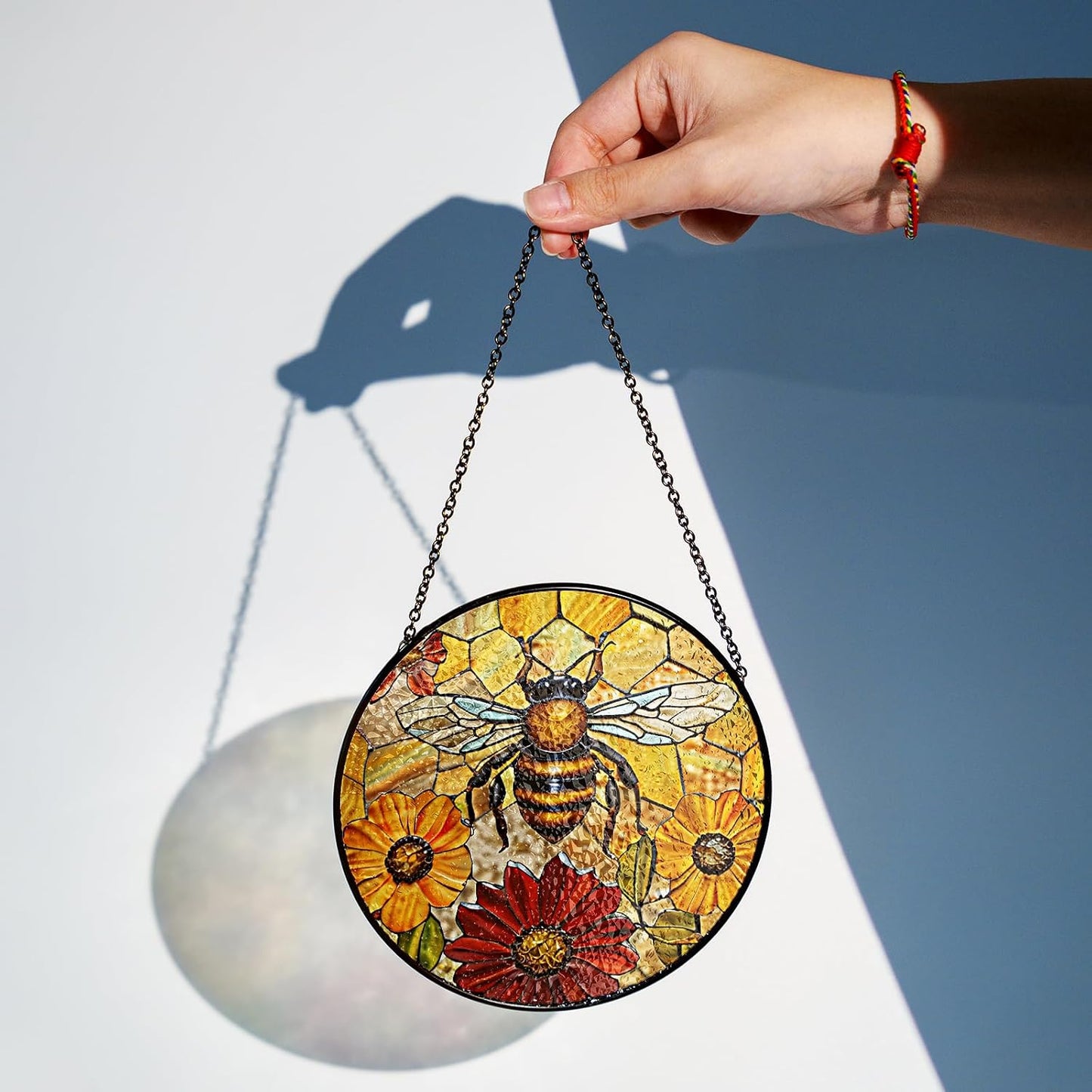 Panales abeja 6" atrapasoles vidrio emplomado arte