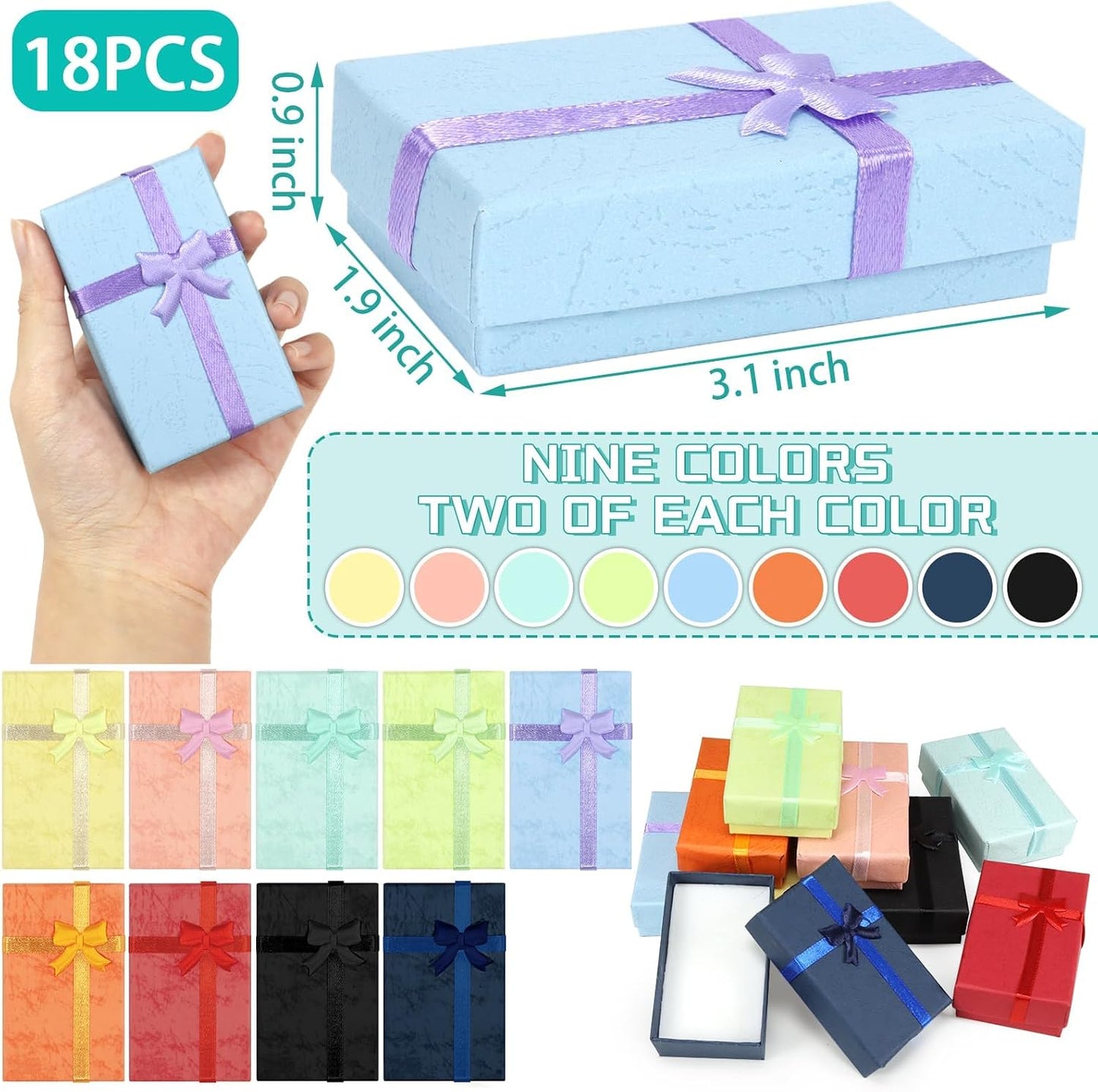 18 Cajas Regalo Joyas Surtidas 3.15x1.97"