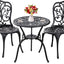 Set 3 Pzas Mesa Bistró Aluminio Sillas Negro