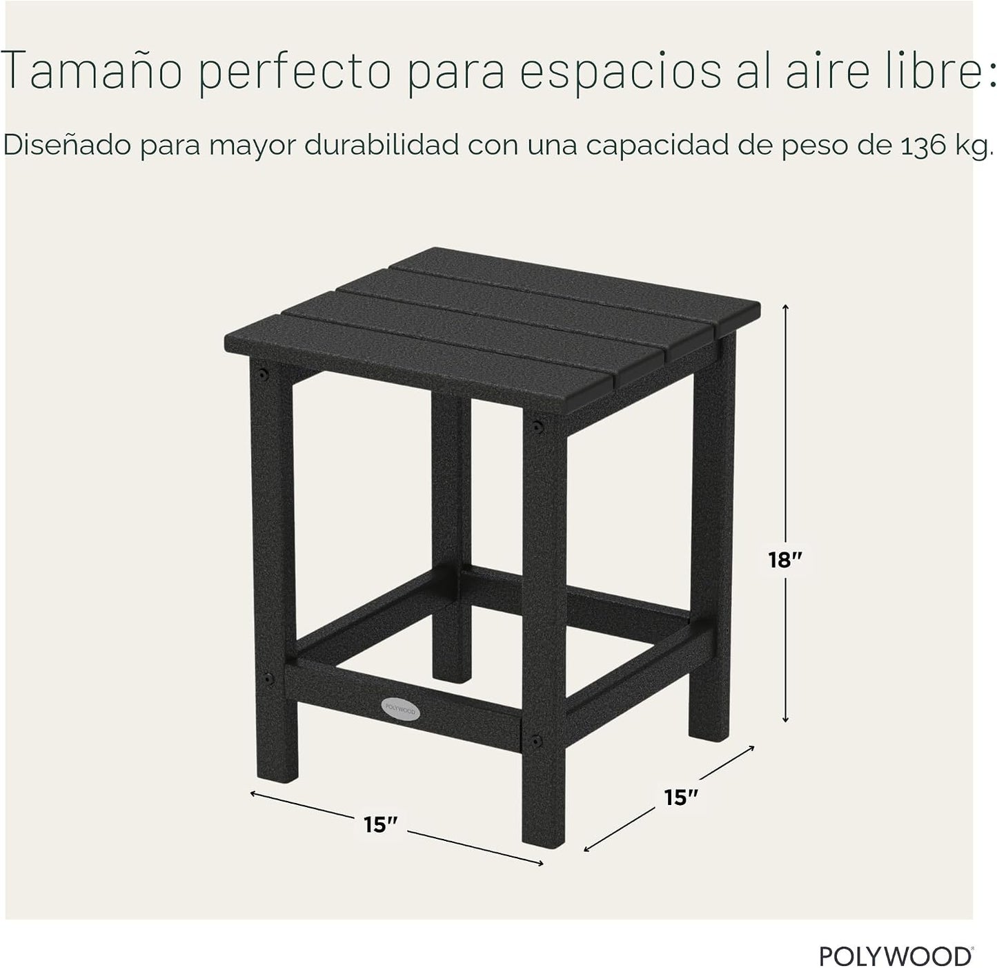 Mesa auxiliar Long Island 18" color negro