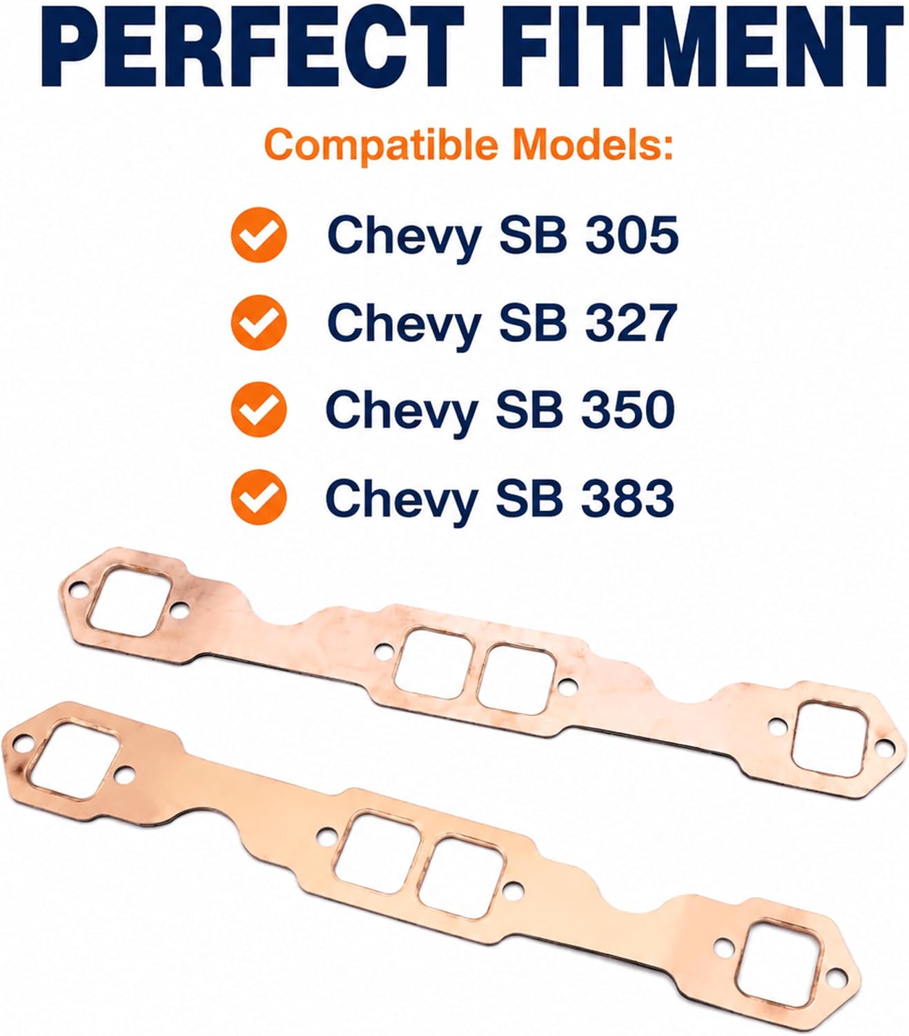 Set 2 Pzas Juntas Escape Cobre Chevy 327 350