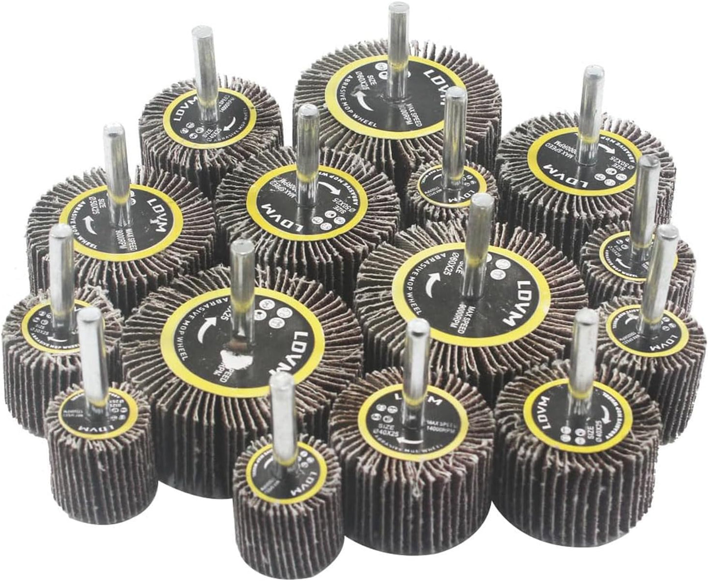 Lijadora ruedas solapa 1/4pulg para taladro 25-50pulg metal/madera