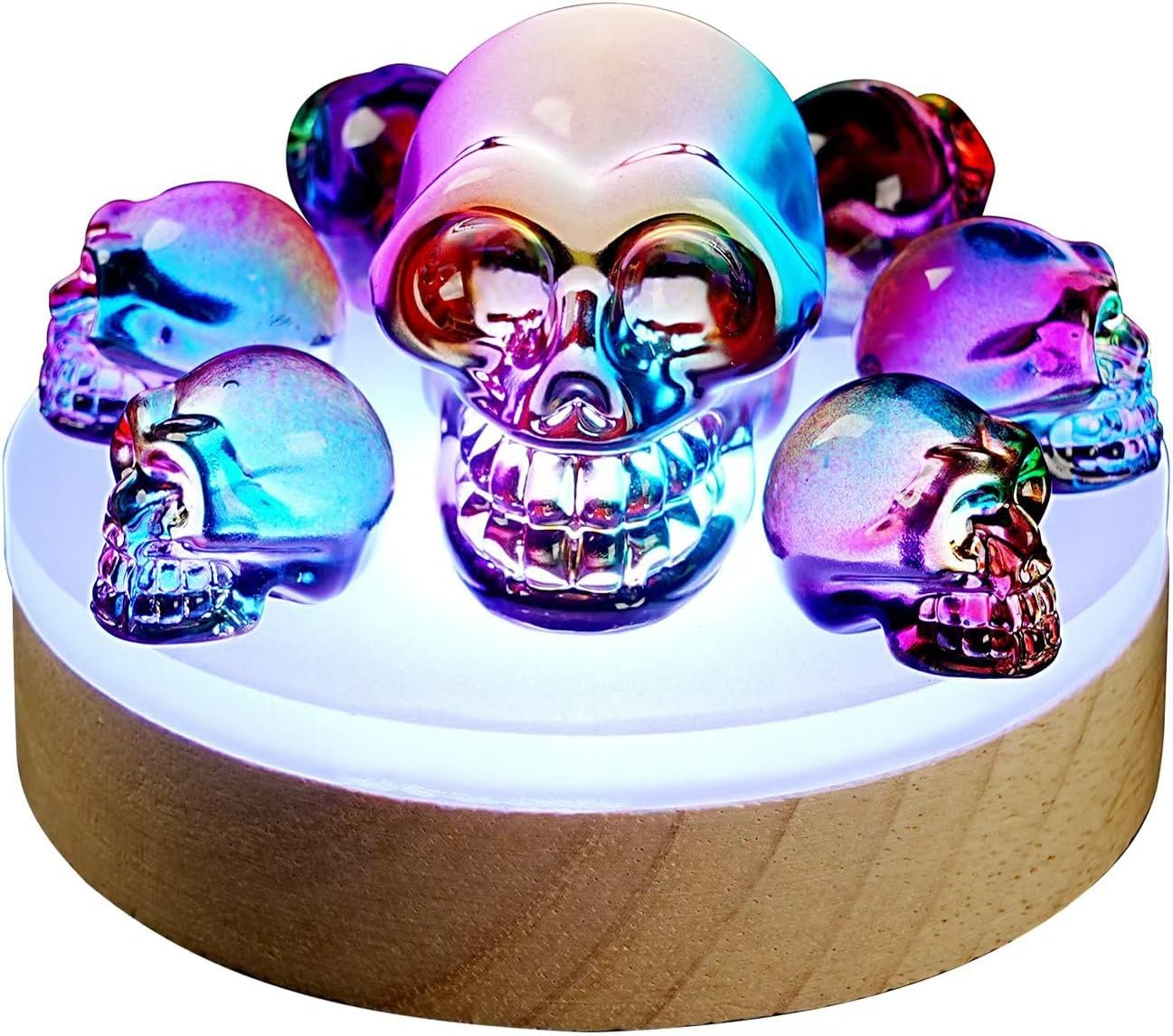 Luz Nocturna Calavera LedRgb 7 Colores Caja Regalo