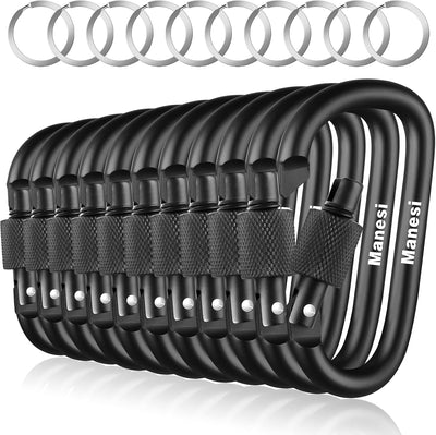 Clips mosquetón aluminio 3pulg forma D paquete 10