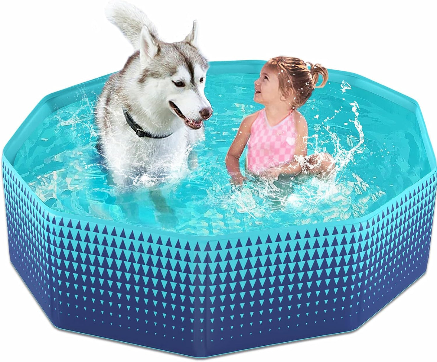 Piscina plegable para perros 48pulg plástico duro patio