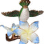 Caja joyería colibrí con flores azules tapa bisagra