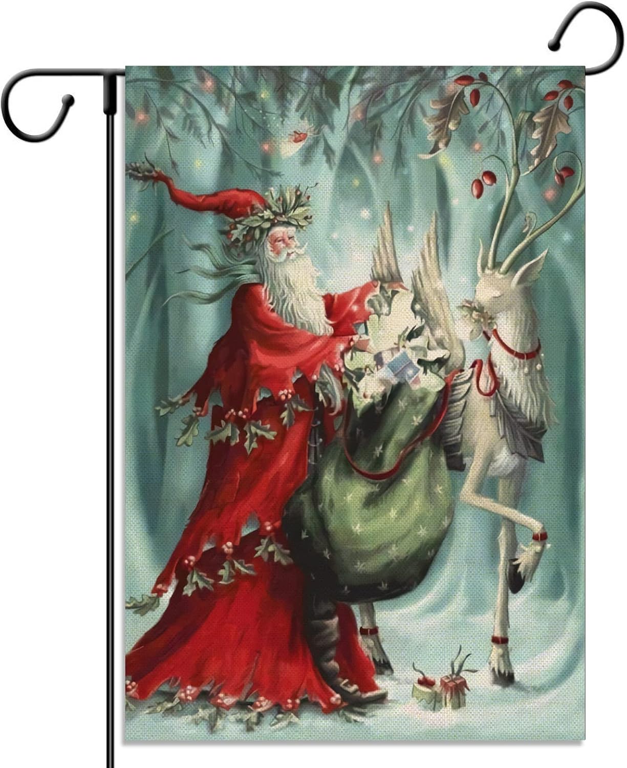 Bandera jardín pagana solsticio invierno doble cara