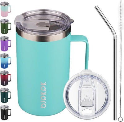Taza café acero inox doble pared 25oz con 2 tapas sin BPA